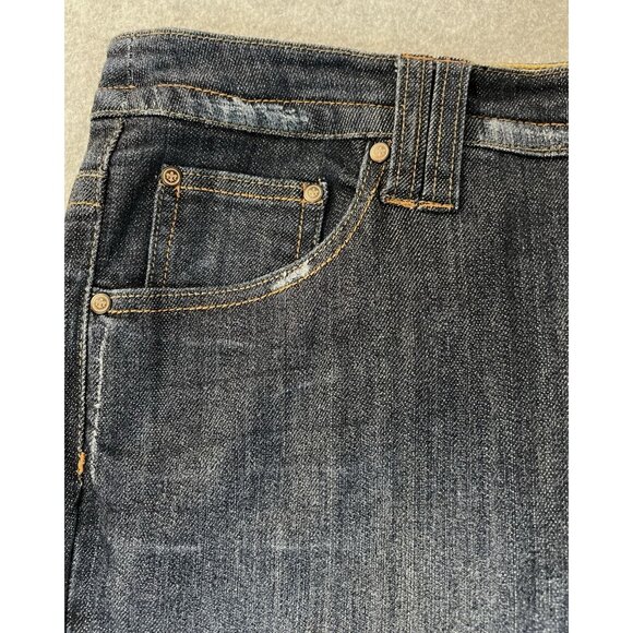 Kristian Alphonse Fleur de Lis Jeans Women’s 16 Bootcut Stretch Dark Wash Denim - Picture 4 of 16